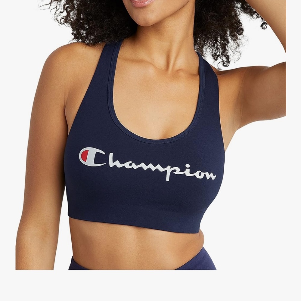 Champion Blue Sports Bra Stretchy Racerback